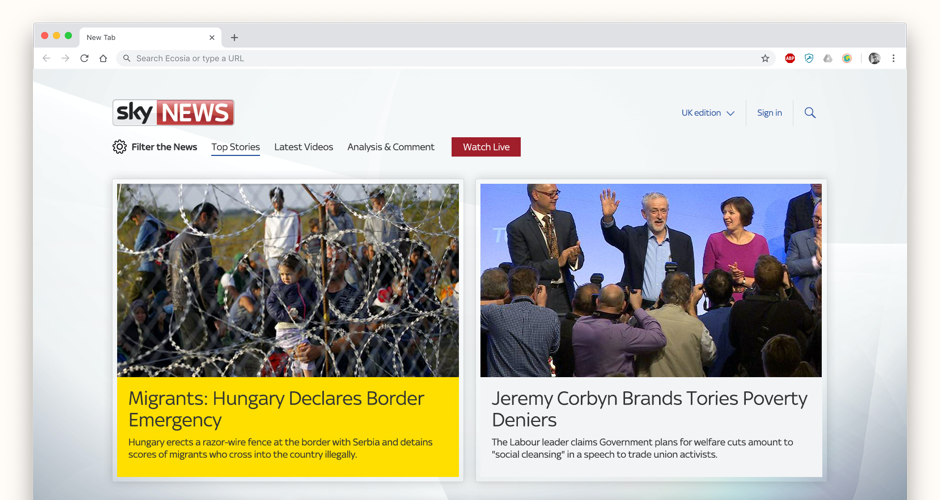 Sky News Website
